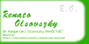 renato olsovszky business card